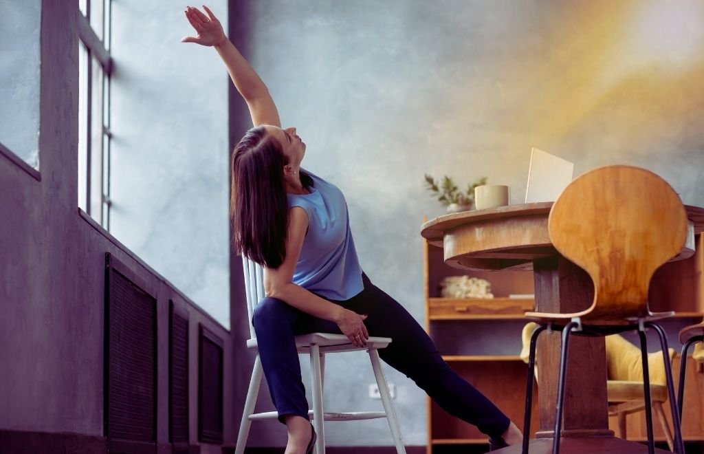 No Mat? No Problem! Try This Easy chair yoga for beginners at home